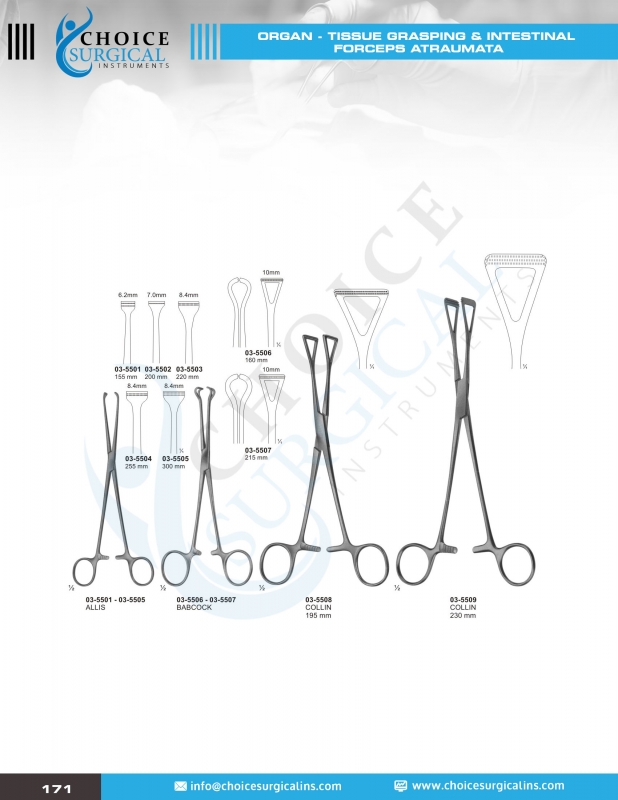 Forceps, Intestinals Clamps, Specula, Biopsy Forceps, Anuscopes Gall Duct